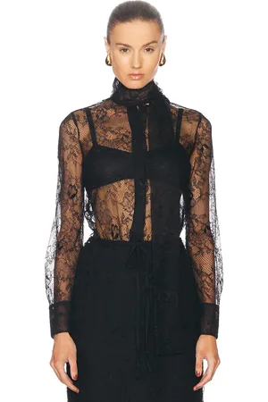 VALENTINO Lace Shirt in Nero - Black. Size 36 (also in 38).