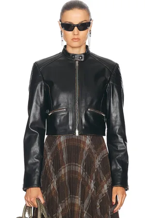 Acne Studios Lissha Leather Jacket in Black - Black. Size 42 (also in ).