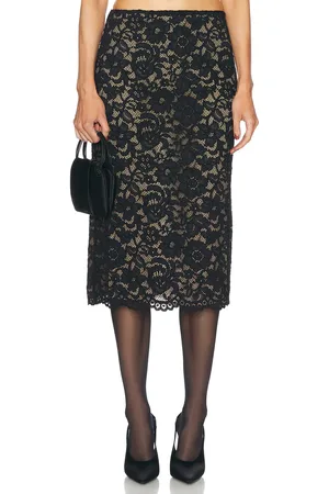 LPA Ebony Midi Skirt in Black - Black. Size M (also in S, XS, XXS).