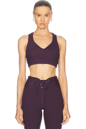 YEAR OF OURS Ribbed V Sports Bra in Deep Plum - Purple. Size S (also in ).