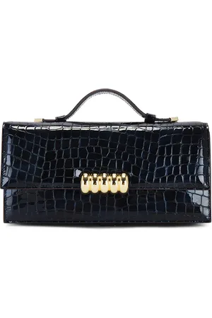 Retrofete Phoebe Clutch in Navy Croco - Navy. Size all.