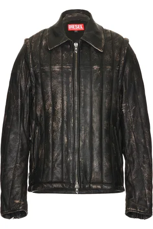 Diesel Albert Leather Jacket in Black - Black. Size 46 (also in 48, 50).