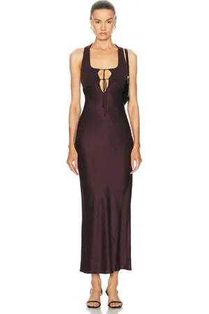 CHRISTOPHER ESBER Monument Cami Dress in Mahogany - Brown. Size M (also in ).