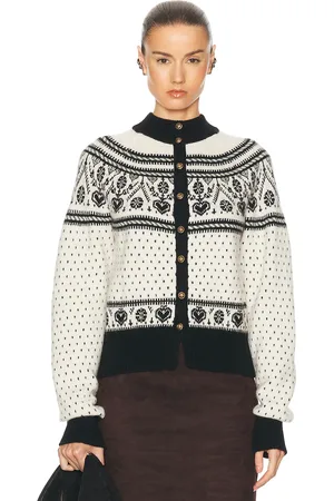 Khaite Marc Cashmere Cardigan in Neutral Multi - Beige. Size L (also in M).