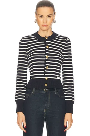 Ami Sailor Cardigan in Navy Blue & Off White - Navy. Size XS (also in ).