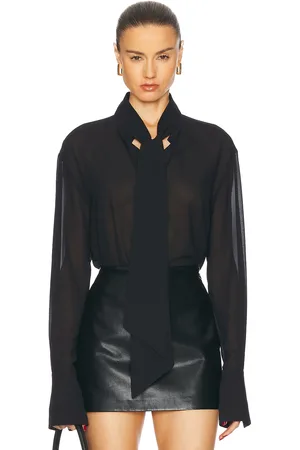 SER.O.YA Neave Button Down Shirt in Black - Black. Size L (also in M).