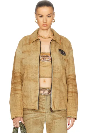 Diesel Zip Up Jacket in Denim - Tan. Size S (also in XS).