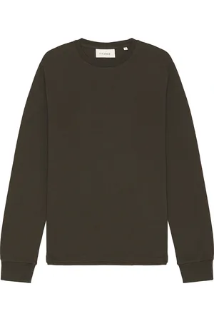 Frame Duo Fold Crew in Dark Taupe - Brown. Size S (also in XL/1X).