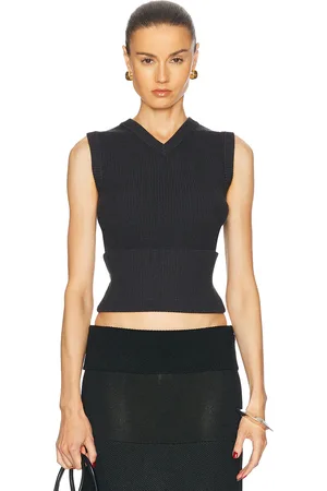 Proenza Schouler Cruz Vest in Charcoal - Charcoal. Size L (also in M, XS).