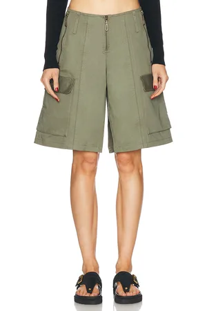 Paco rabanne Pantalon Harem Short in Vert Parka - Olive. Size 34 (also in 36, 38, 42).