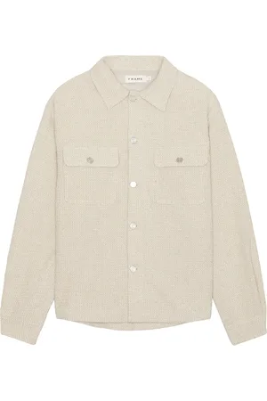 Frame Tweed Overshirt Jacket in Dove Tweed - Brown. Size S (also in ).