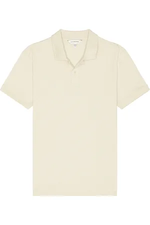 CLUB MONACO Short Sleeve Clean Pique Polo in Beige - Cream. Size S (also in ).