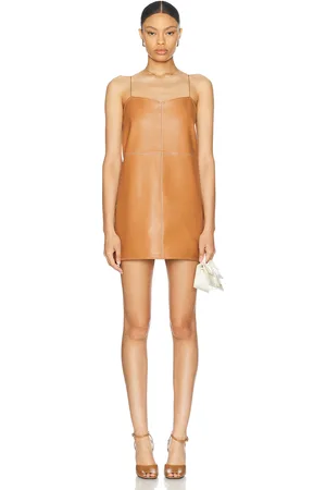 ALEXIS Amery Short Dress in Saddle - Brown. Size L (also in M, S).