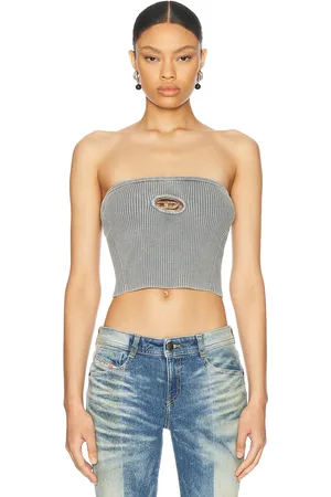 Diesel Cropped Tube Top in Ice - Blue. Size L (also in M, S, XS).
