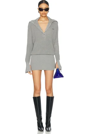 SER.O.YA Katana Sweater Dress in Heathered Grey - Grey. Size L (also in ).