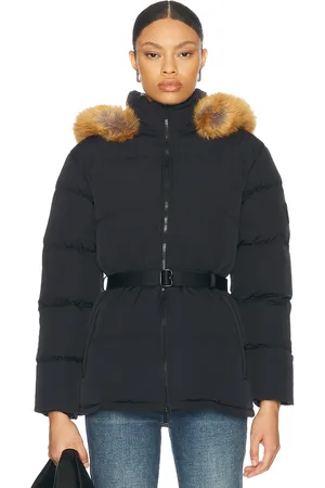 Burberry Short Waisted Down Parka in Black & Snug IP Check - Black. Size L (also in M, XS).