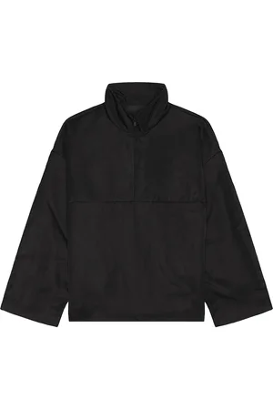 FEAR OF GOD Textured Nylon Halfzip Pullover in Black - Black. Size L (also in M, S, XL).