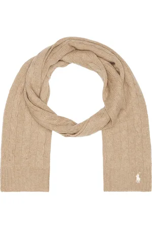 Ralph Lauren Cable Knit Scarf in Camel - Beige. Size all.
