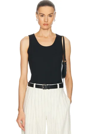 Loulou de Saison Alicudi Tank Top in Black - Black. Size L (also in M, S, XS).