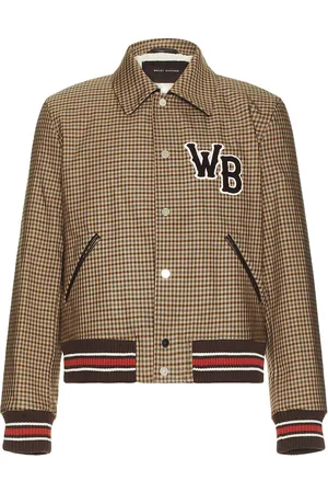 WALES BONNER Homecoming Varsity Jacket in Beige & Brown - Brown. Size M (also in ).