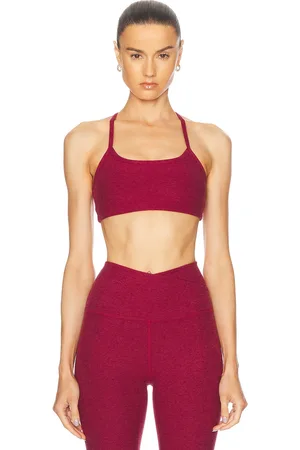 Beyond Yoga Spacedye Slim Racerback Sports Bra in Bordeaux Heather - Burgundy. Size XS (also in ).