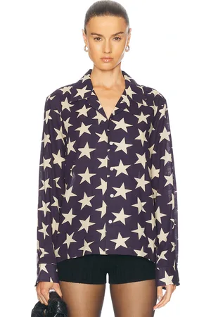 BODE Starry Long Sleeve Shirt in Navy - Blue. Size S (also in ).