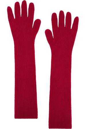 Loulou de Saison Milos Cashmere Gloves in Burgundy - Burgundy. Size all.