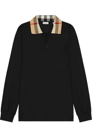 Burberry Cody Longsleeve Polo in Black - Black. Size M (also in S).