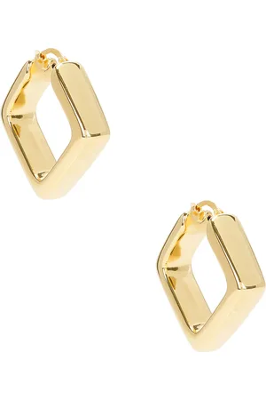 LOREN STEWART Rhombus Hoop Earrings in Vermeil - Metallic Gold. Size all.
