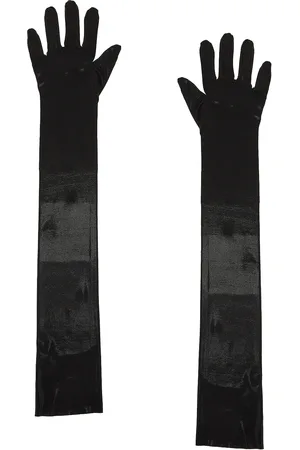 Norma Kamali Long Gloves in Black - Black. Size M/L (also in ).