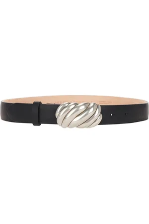 Jenni Kayne Leather Jules Belt in Black & Silver - Black. Size S (also in ).