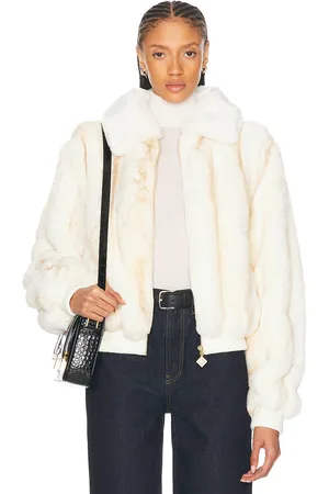 Casablanca Faux Fur Jacket in Off White - White. Size M (also in ).