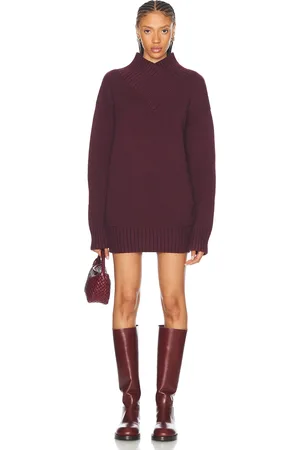 SER.O.YA Dessa Chunky Knit Sweater Dress in Merlot - Wine. Size M (also in S).