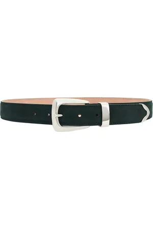 Khaite Benny 30mm Belt in English Green & Silver - Dark Green. Size 70 (also in 75, 80, 85, 90).