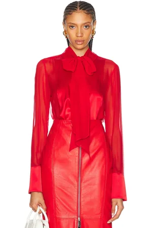 Retrofete Suri Silk Blouse in Red - Red. Size XL (also in ).