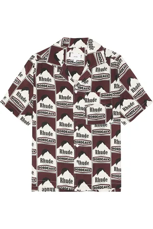 Rhude Moonlight Bordeaux Shirt in Maroon & Offwhite - Brown. Size M (also in S).