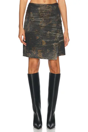 Diesel Wrap Denim Skirt in Denim - Black. Size S (also in ).
