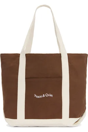Museum of Peace and Quiet Wordmark Boat Tote in Brown - Brown. Size all.