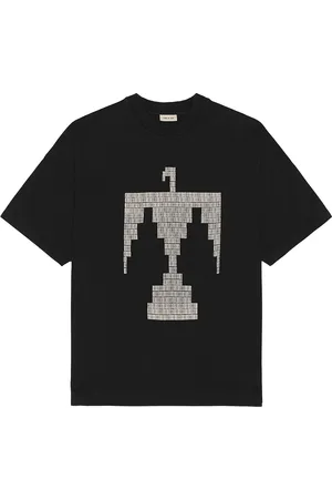 FEAR OF GOD Short Sleeve Thunderbird Grey Print Tee in Black - Black. Size L (also in M, S, XL/1X, XXL/2X).