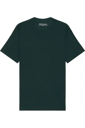 Beyond Yoga Always Beyond Crew Tee 2.0 in Dark Spruce Green Heather - Dark Green. Size S (also in ).