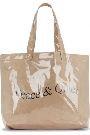 Museum of Peace and Quiet Wordmark Pvc Kraft Tote Bag in Natural - Beige. Size all.