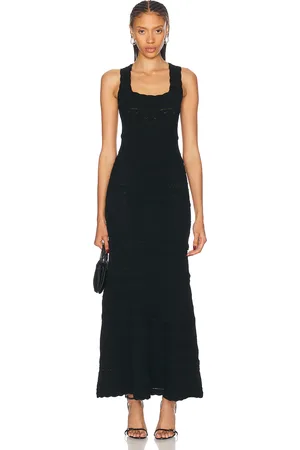 LOVESHACKFANCY Ellaria Dress in Black - Black. Size XL (also in ).