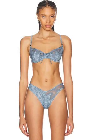 Diesel X SAVAGE FENTY by RIHANNA Balconette Bra in Blue - Red. Size 34A (also in 34D, 36C).