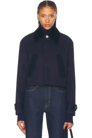 Ami Cropped Jacket in Navy Blue & Clay Blue - Navy. Size L (also in ).