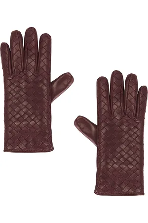 Bottega Veneta Leather Gloves in Garnet - Red. Size 6.5 (also in ).