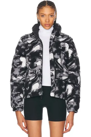 The North Face 2000 Polar Nuptse Jacket in TNF Black Liquid Print - Grey. Size L (also in M, S, XS).