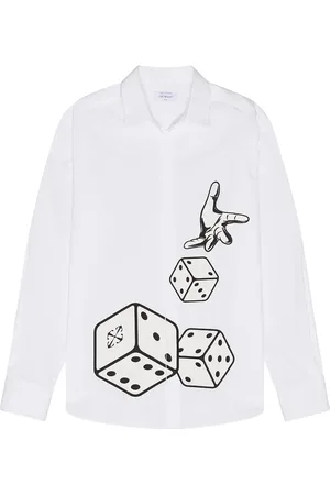 OFF-WHITE Dices Poplin Shirt in White - White. Size 48 (also in 52).