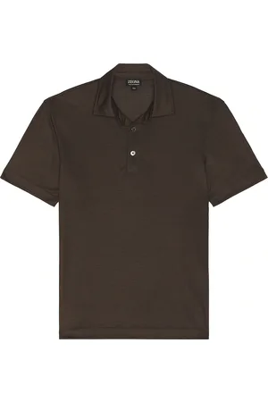 Ermenegildo Zegna High Performance Polo in Dark Brown - Brown. Size L (also in M, S, XL/1X).