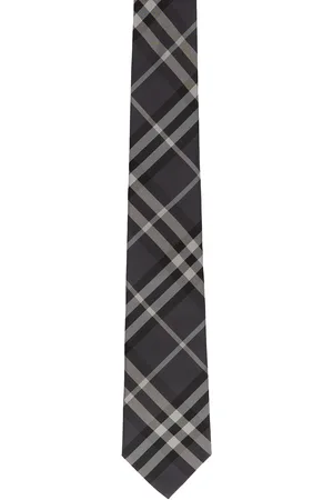 Burberry Vintage Scale Check Tie in Charcoal - Black. Size all.