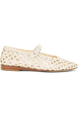 Le Monde Beryl Mary Jane Woven Flat in Gold - Metallic Gold. Size 36 (also in 36.5, 37, 37.5, 38, 38.5, 39, 39.5, 40, 40.5).
